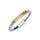 2 - Erica 2.00 mm Princess Cut Citrine 7 Stone Wedding Band 