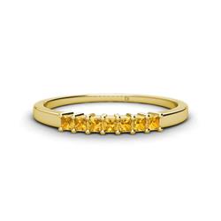 Erica Princess Cut Citrine Stone Wedding Band Princess Cut Citrine ctw Stone Side Gallery Womens Wedding Band Stackable K Yellow Gold
