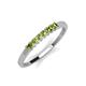 2 - Erica 2.00 mm Princess Cut Peridot 7 Stone Wedding Band 