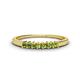 1 - Erica 2.00 mm Princess Cut Peridot 7 Stone Wedding Band 