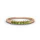 1 - Erica 2.00 mm Princess Cut Peridot 7 Stone Wedding Band 