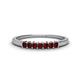 1 - Erica 2.00 mm Princess Cut Red Garnet 7 Stone Wedding Band 