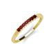 2 - Erica 2.00 mm Princess Cut Red Garnet 7 Stone Wedding Band 