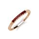 2 - Erica 2.00 mm Princess Cut Red Garnet 7 Stone Wedding Band 