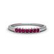 1 - Erica 2.00 mm Princess Cut Rhodolite Garnet 7 Stone Wedding Band 