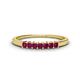 1 - Erica 2.00 mm Princess Cut Rhodolite Garnet 7 Stone Wedding Band 