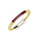 2 - Erica 2.00 mm Princess Cut Rhodolite Garnet 7 Stone Wedding Band 