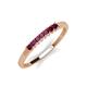 2 - Erica 2.00 mm Princess Cut Rhodolite Garnet 7 Stone Wedding Band 