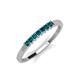 2 - Erica 2.00 mm Princess Cut Blue Diamond 7 Stone Wedding Band 