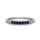 1 - Erica 2.00 mm Princess Cut Blue Sapphire 7 Stone Wedding Band 