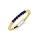 2 - Erica 2.00 mm Princess Cut Blue Sapphire 7 Stone Wedding Band 