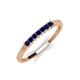 2 - Erica 2.00 mm Princess Cut Blue Sapphire 7 Stone Wedding Band 