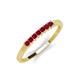 2 - Erica 2.00 mm Princess Cut Ruby 7 Stone Wedding Band 