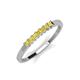 2 - Erica 2.00 mm Princess Cut Yellow Sapphire 7 Stone Wedding Band 