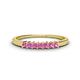 1 - Erica 2.00 mm Princess Cut Pink Sapphire 7 Stone Wedding Band 