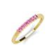 2 - Erica 2.00 mm Princess Cut Pink Sapphire 7 Stone Wedding Band 