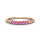 1 - Erica 2.00 mm Princess Cut Pink Sapphire 7 Stone Wedding Band 