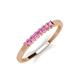 2 - Erica 2.00 mm Princess Cut Pink Sapphire 7 Stone Wedding Band 