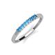 2 - Erica 2.00 mm Princess Cut Blue Topaz 7 Stone Wedding Band 