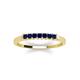 3 - Erica 2.00 mm Princess Cut Blue Sapphire 7 Stone Wedding Band 