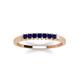 3 - Erica 2.00 mm Princess Cut Blue Sapphire 7 Stone Wedding Band 