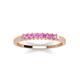 3 - Erica 2.00 mm Princess Cut Pink Sapphire 7 Stone Wedding Band 