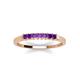 3 - Erica 2.00 mm Princess Cut Amethyst 7 Stone Wedding Band 