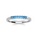 3 - Erica 2.00 mm Princess Cut Blue Topaz 7 Stone Wedding Band 