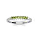 3 - Erica 2.00 mm Princess Cut Peridot 7 Stone Wedding Band 