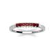 3 - Erica 2.00 mm Princess Cut Red Garnet 7 Stone Wedding Band 