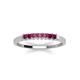 3 - Erica 2.00 mm Princess Cut Rhodolite Garnet 7 Stone Wedding Band 