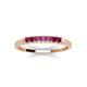 3 - Erica 2.00 mm Princess Cut Rhodolite Garnet 7 Stone Wedding Band 