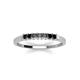 3 - Erica 2.00 mm Princess Cut Black Diamond 7 Stone Wedding Band 