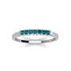 3 - Erica 2.00 mm Princess Cut Blue Diamond 7 Stone Wedding Band 