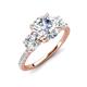 3 - Triandra 2.33 ctw IGI Certified Lab Grown Diamond (7.00 mm) Three stone Engagement Ring 