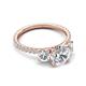 5 - Triandra 2.33 ctw IGI Certified Lab Grown Diamond (7.00 mm) Three stone Engagement Ring 