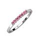 3 - Evia 0.39 ctw Rhodolite Garnet (2.00 mm) Seven Stone Wedding Band 