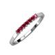 3 - Evia 0.39 ctw Ruby (2.00 mm) Seven Stone Wedding Band 