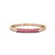 1 - Evia 0.39 ctw Rhodolite Garnet (2.00 mm) Seven Stone Wedding Band 