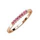 3 - Evia 0.39 ctw Rhodolite Garnet (2.00 mm) Seven Stone Wedding Band 