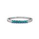 1 - Evia 0.35 ctw London Blue Topaz (2.00 mm) Seven Stone Wedding Band 