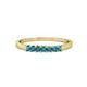 1 - Evia 0.35 ctw London Blue Topaz (2.00 mm) Seven Stone Wedding Band 