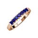 3 - Evia 0.95 ctw Blue Sapphire (3.00 mm) Seven Stone Wedding Band 