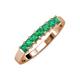 3 - Evia 0.95 ctw Emerald (3.00 mm) Seven Stone Wedding Band 