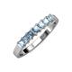 3 - Evia 0.95 ctw Aquamarine (3.00 mm) Seven Stone Wedding Band 