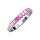 3 - Evia 0.95 ctw Pink Sapphire (3.00 mm) Seven Stone Wedding Band 