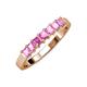 3 - Evia 0.95 ctw Pink Sapphire (3.00 mm) Seven Stone Wedding Band 