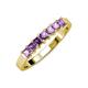 3 - Evia 0.95 ctw Amethyst (3.00 mm) Seven Stone Wedding Band 