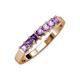 3 - Evia 0.95 ctw Amethyst (3.00 mm) Seven Stone Wedding Band 