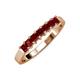 3 - Evia 1.05 ctw Red Garnet (3.00 mm) Seven Stone Wedding Band 